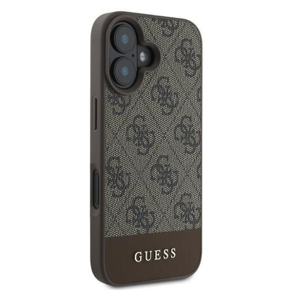 Guess GUHCP16MG4GLBR 4G Bottom Stripe keménytok iPhone 16 Plus - barna