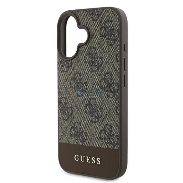 Guess GUHCP16MG4GLBR 4G Bottom Stripe keménytok iPhone 16 Plus - barna