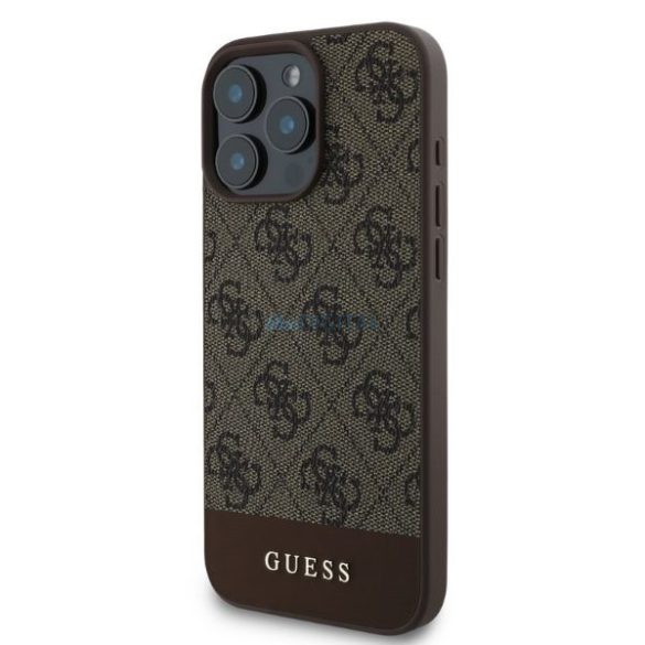 Guess GUHCP16LG4GLBR 4G Bottom Stripe keménytok iPhone 16 Pro - barna