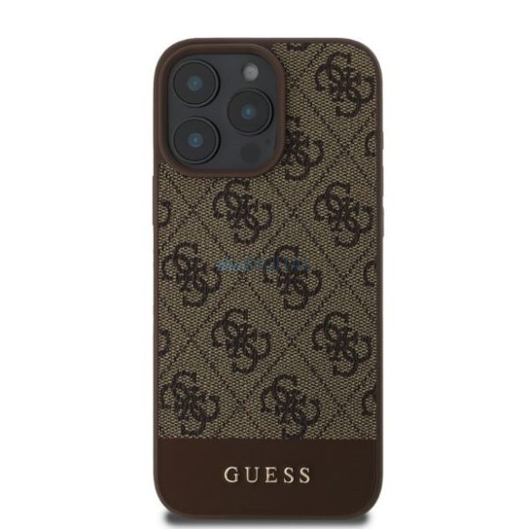 Guess GUHCP16LG4GLBR 4G Bottom Stripe keménytok iPhone 16 Pro - barna