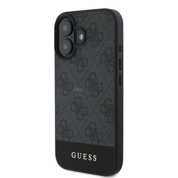 Guess GUHCP16MG4GLGR 4G Bottom Stripe keménytok iPhone 16 Plus - szürke