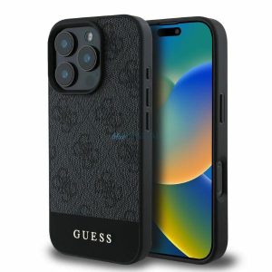 Guess GUHCP16LG4GLGR 4G Bottom Stripe keménytok iPhone 16 Pro - szürke