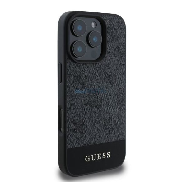 Guess GUHCP16LG4GLGR 4G Bottom Stripe keménytok iPhone 16 Pro - szürke