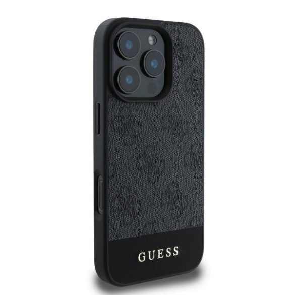 Guess GUHCP16XG4GLGR 4G Bottom Stripe keménytok iPhone 16 Pro Max - szürke