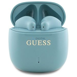 Guess GUTWSJ14ESGQ Printed Classic Logo TWS Bluetooth vezeték nélküli fülhallgató - türkizkék