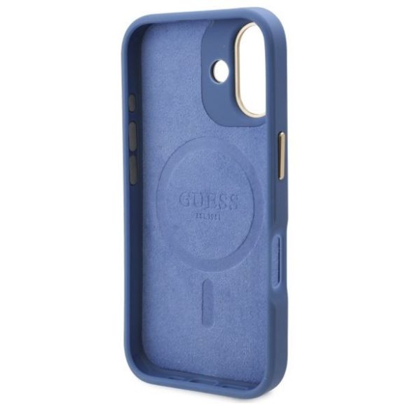 Guess GUHMP16SU4GPRB 4G Logo Plate MagSafe keménytok iPhone 16 - kék