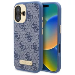   Guess GUHMP16MU4GPRB 4G Logo Plate MagSafe keménytok iPhone 16 Plus - kék