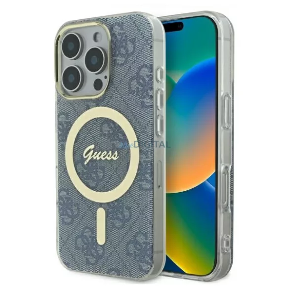 Guess GUHMP16LH4STB IML 4G MagSafe keménytok iPhone 16 Pro - kék