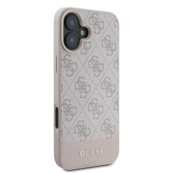 Guess GUHCP16SG4GLPI 4G Bottom Stripe keménytok iPhone 16 - rózsaszín