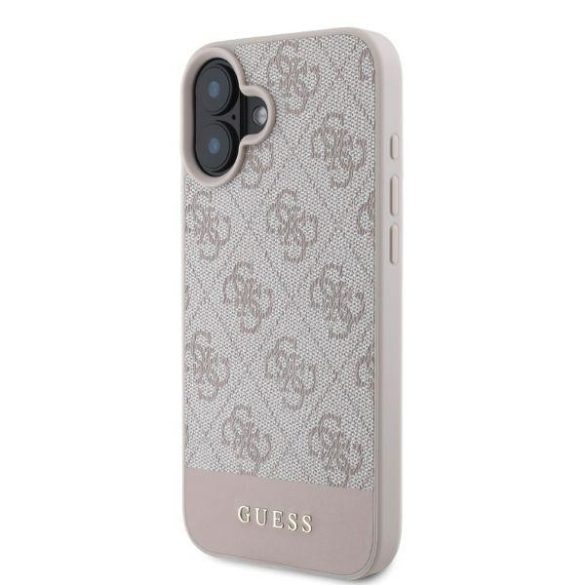 Guess GUHCP16SG4GLPI 4G Bottom Stripe keménytok iPhone 16 - rózsaszín