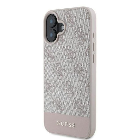 Guess GUHCP16MG4GLPI 4G Bottom Stripe keménytok iPhone 16 Plus - rózsaszín