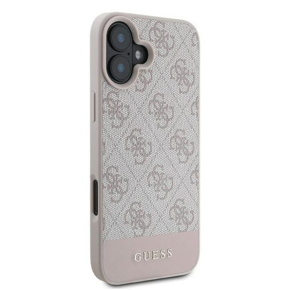 Guess GUHCP16MG4GLPI 4G Bottom Stripe keménytok iPhone 16 Plus - rózsaszín