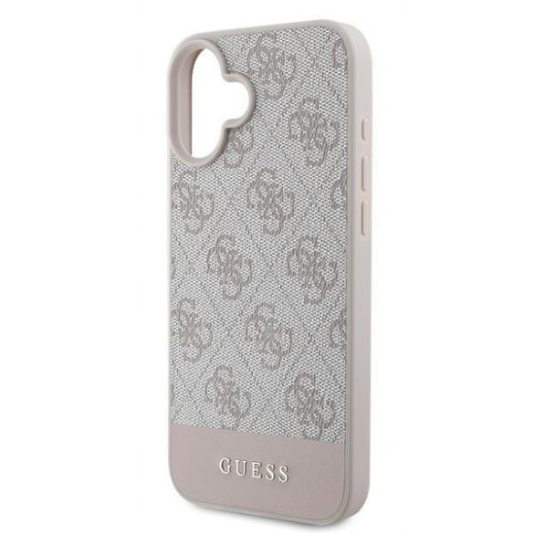 Guess GUHCP16MG4GLPI 4G Bottom Stripe keménytok iPhone 16 Plus - rózsaszín