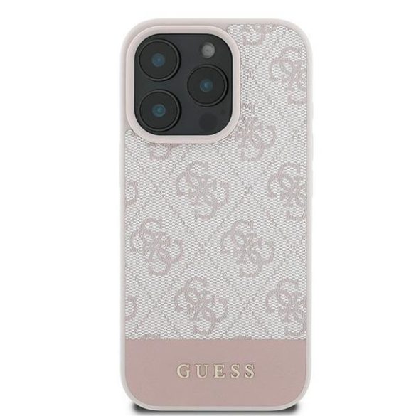 Guess GUHCP16XG4GLPI 4G Bottom Stripe keménytok iPhone 16 Pro Max - rózsaszín