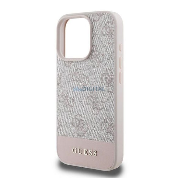 Guess GUHCP16XG4GLPI 4G Bottom Stripe keménytok iPhone 16 Pro Max - rózsaszín