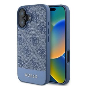 Guess GUHCP16SG4GLBL 4G Bottom Stripe keménytok iPhone 16 - kék