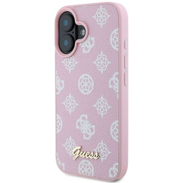 Guess GUHMP16MPGPYSP Peony Script Logo MagSafe keménytok iPhone 16 Plus - rózsaszín