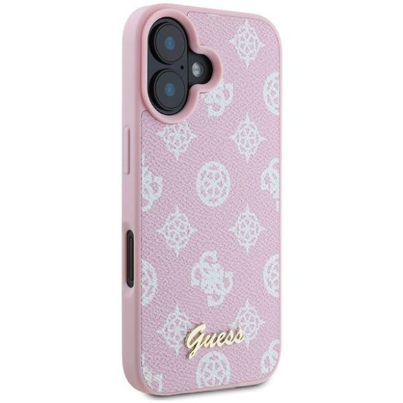 Guess GUHMP16MPGPYSP Peony Script Logo MagSafe keménytok iPhone 16 Plus - rózsaszín