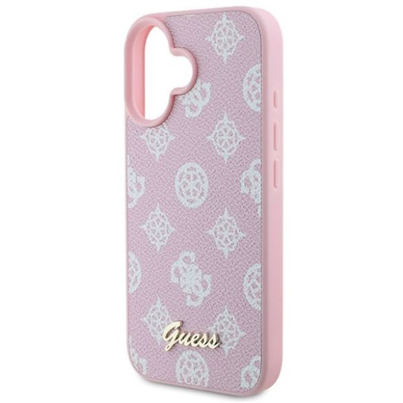 Guess GUHMP16MPGPYSP Peony Script Logo MagSafe keménytok iPhone 16 Plus - rózsaszín