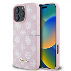   Guess GUHMP16LPGPYSP Peony Script Logo MagSafe keménytok iPhone 16 Pro - rózsaszín