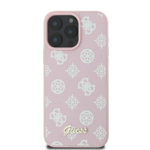 Guess GUHMP16LPGPYSP Peony Script Logo MagSafe keménytok iPhone 16 Pro - rózsaszín