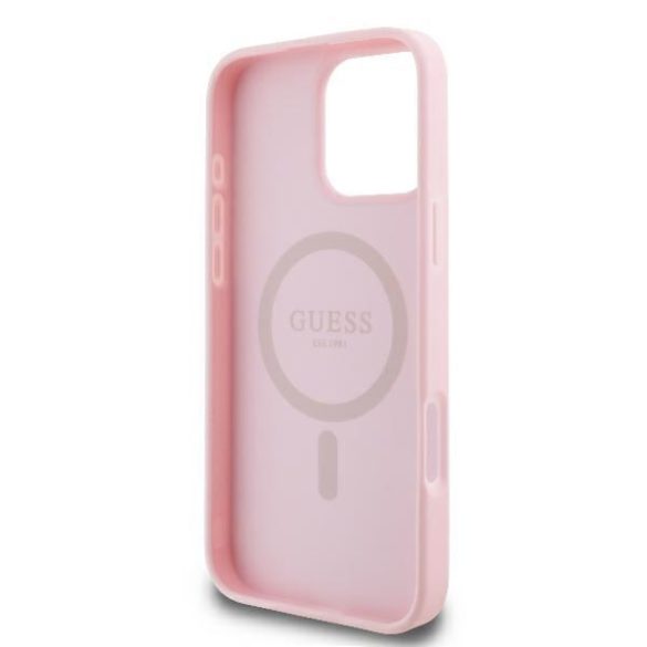 Guess GUHMP16LPGPYSP Peony Script Logo MagSafe keménytok iPhone 16 Pro - rózsaszín