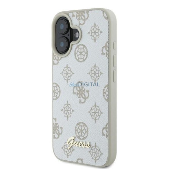 Guess GUHMP16SPGPYSH Peony Script Logo MagSafe keménytok iPhone 16 - fehér