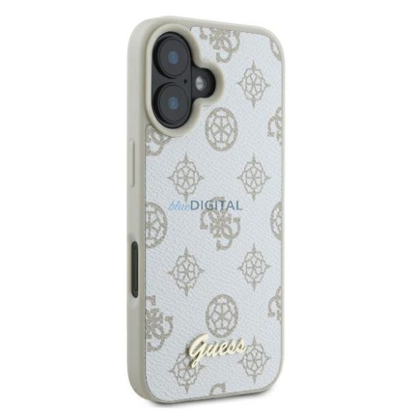 Guess GUHMP16SPGPYSH Peony Script Logo MagSafe keménytok iPhone 16 - fehér