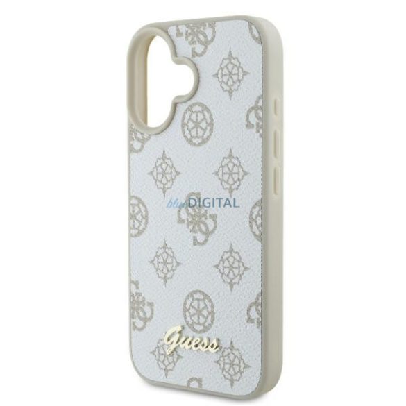 Guess GUHMP16SPGPYSH Peony Script Logo MagSafe keménytok iPhone 16 - fehér