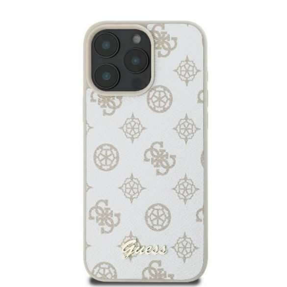 Guess GUHMP16LPGPYSH Peony Script Logo MagSafe keménytok iPhone 16 Pro - fehér