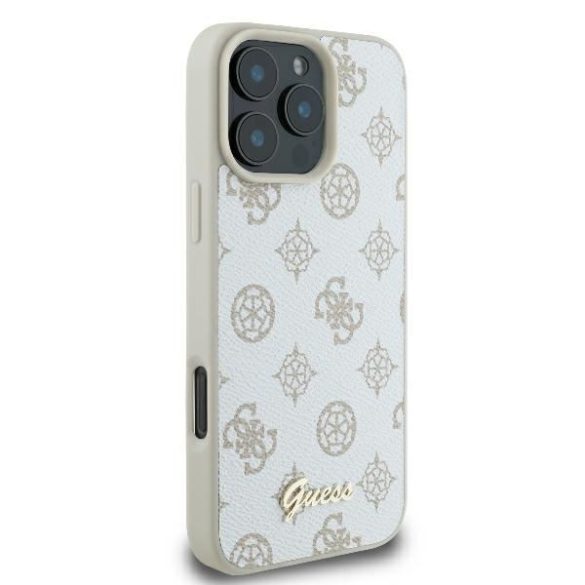 Guess GUHMP16LPGPYSH Peony Script Logo MagSafe keménytok iPhone 16 Pro - fehér