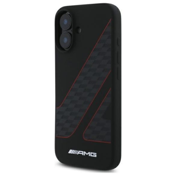 AMG AMHMP16S2SCFR Checkered Flag Pattern MagSafe-kompatibilis keménytok iPhone 16 - fekete