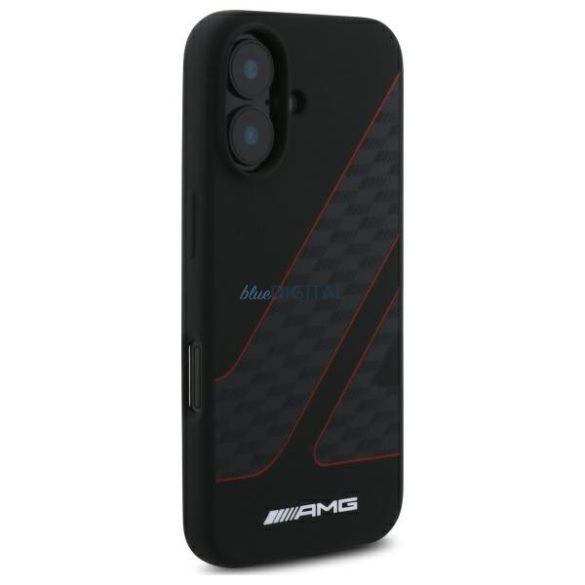 AMG AMHMP16S2SCFR Checkered Flag Pattern MagSafe-kompatibilis keménytok iPhone 16 - fekete