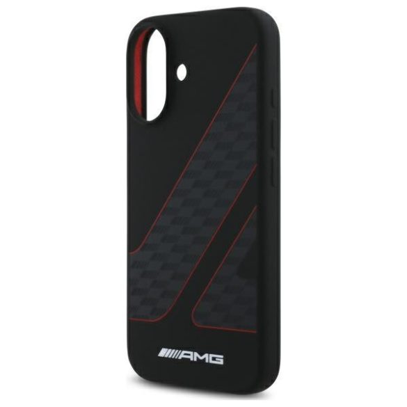 AMG AMHMP16S2SCFR Checkered Flag Pattern MagSafe-kompatibilis keménytok iPhone 16 - fekete