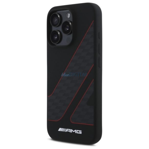 AMG AMHMP16L2SCFR Checkered Flag Pattern MagSafe-kompatibilis keménytok iPhone 16 Pro - fekete