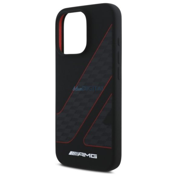 AMG AMHMP16L2SCFR Checkered Flag Pattern MagSafe-kompatibilis keménytok iPhone 16 Pro - fekete