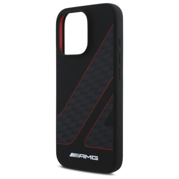 AMG AMHMP16X2SCFR Checkered Flag Pattern MagSafe-kompatibilis keménytok iPhone 16 Pro Max - fekete