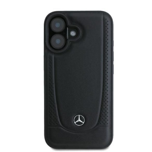 Mercedes MEHCP16SARMBK Leather Urban keménytok iPhone 16 - fekete