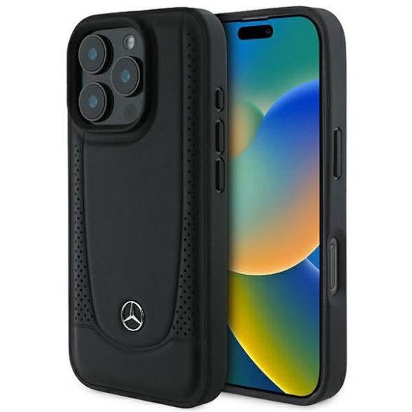 Mercedes MEHCP16LARMBK Leather Urban keménytok iPhone 16 Pro - fekete