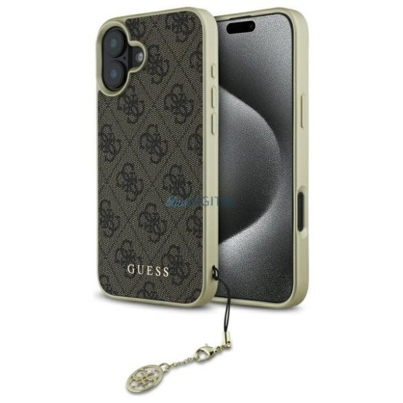 Guess GUHCP16SGF4GBR 4G Charms Collection keménytok iPhone 16 - barna