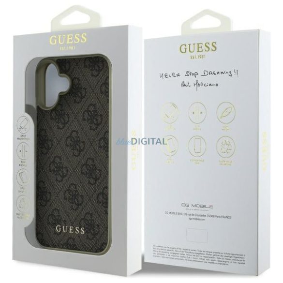 Guess GUHCP16SGF4GBR 4G Charms Collection keménytok iPhone 16 - barna