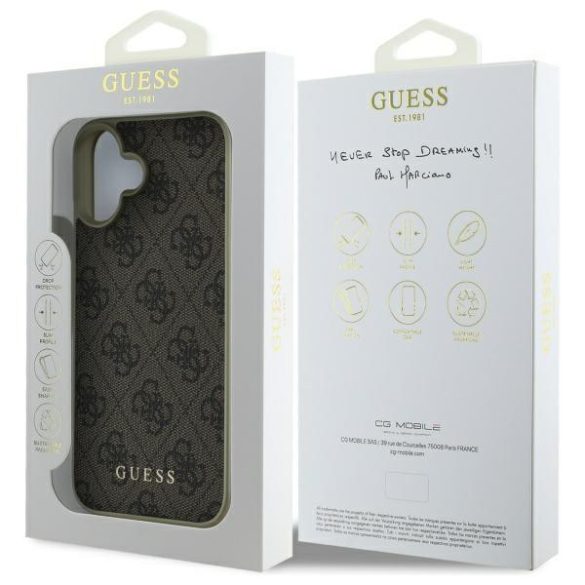 Guess GUHCP16SGF4GBR 4G Charms Collection keménytok iPhone 16 - barna