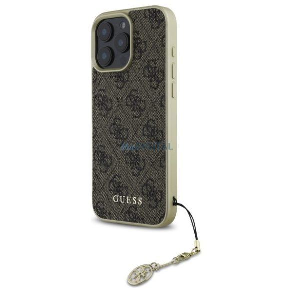 Guess GUHCP16LGF4GBR 4G Charms Collection keménytok iPhone 16 Pro - barna