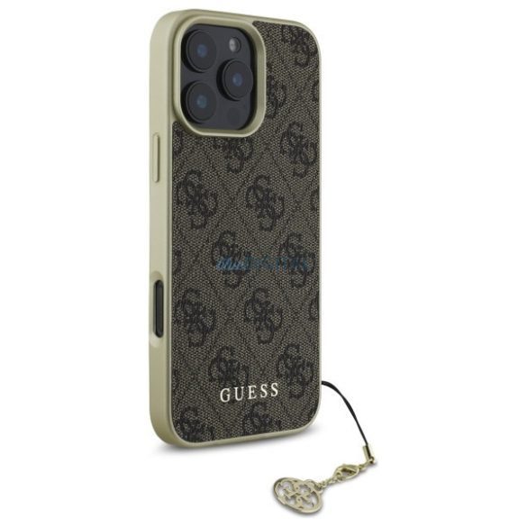 Guess GUHCP16LGF4GBR 4G Charms Collection keménytok iPhone 16 Pro - barna