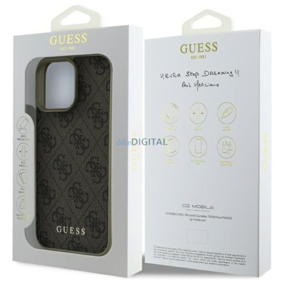 Guess GUHCP16LGF4GBR 4G Charms Collection keménytok iPhone 16 Pro - barna