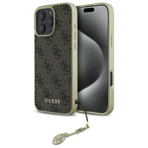 Guess GUHCP16XGF4GBR 4G Charms Collection keménytok iPhone 16 Pro Max - barna