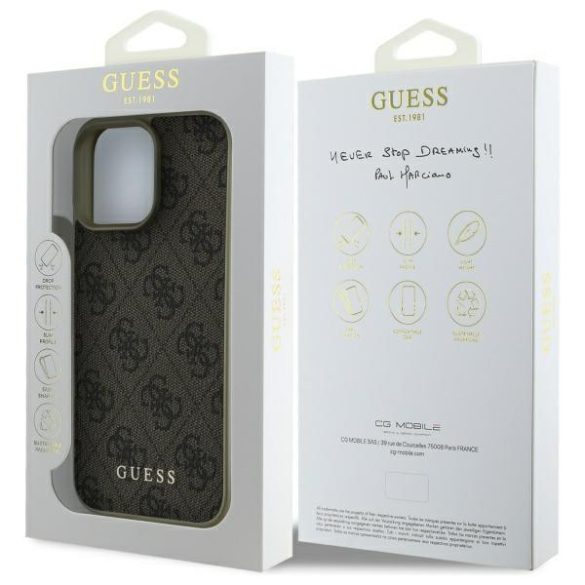 Guess GUHCP16XGF4GBR 4G Charms Collection keménytok iPhone 16 Pro Max - barna