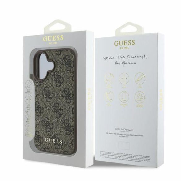 Guess GUHCP16SG4GFBR 4G Classic keménytok iPhone 16 - barna