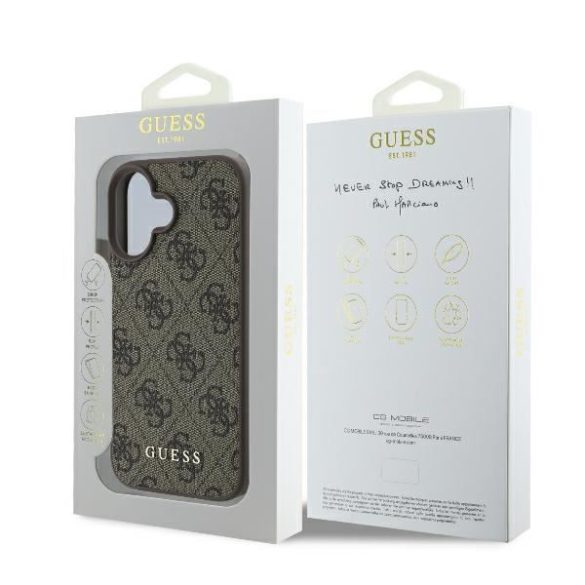 Guess GUHCP16MG4GFBR 4G Classic keménytok iPhone 16 Plus - barna