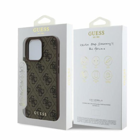 Guess GUHCP16LG4GFBR 4G Classic keménytok iPhone 16 Pro - barna